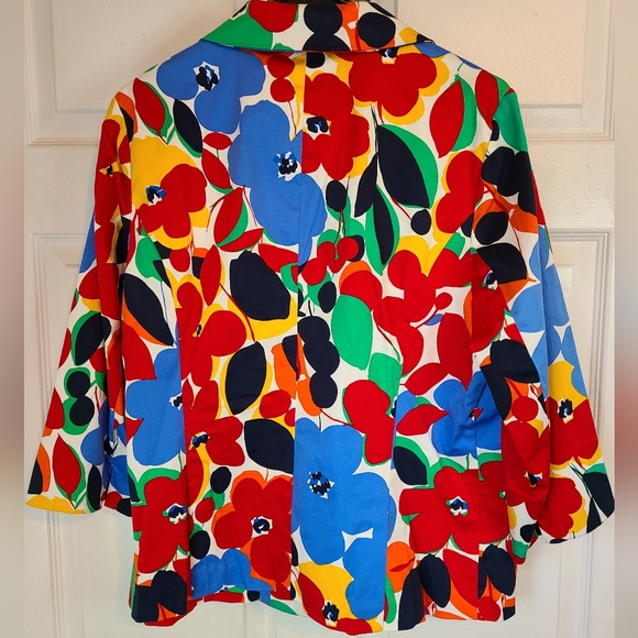 Erin London, Woman's Long Sleeve Blazer, Size: Large Color: Flower Pattern - Picture 10 of 16